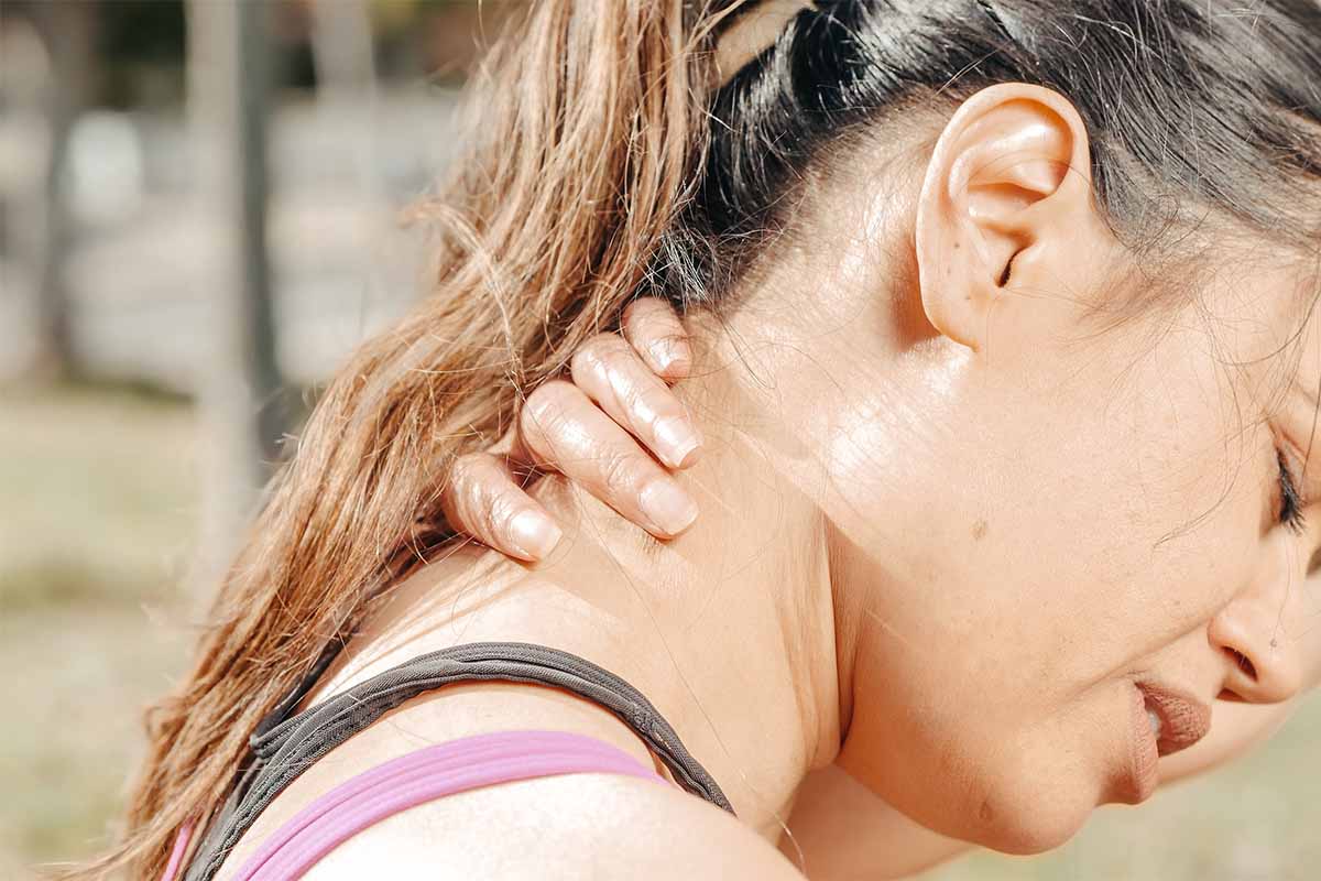 Person with injured neck