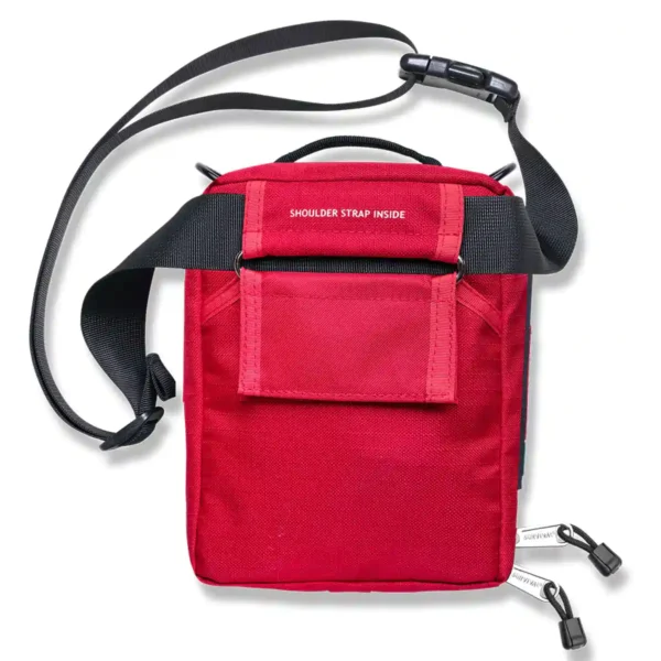 Back side of the Grab & Go Kit, showing the shoulder strap and bag attachment
